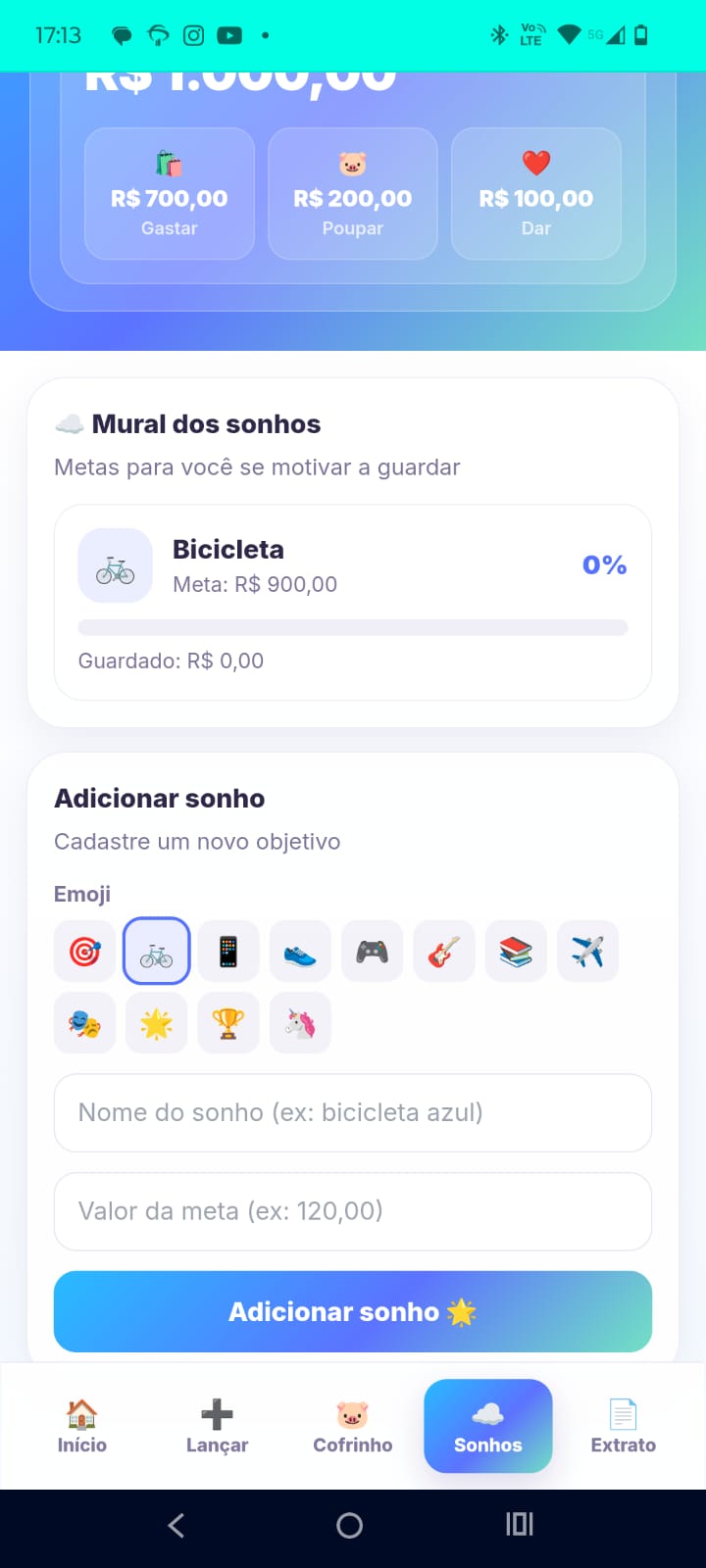 Sonhos criança