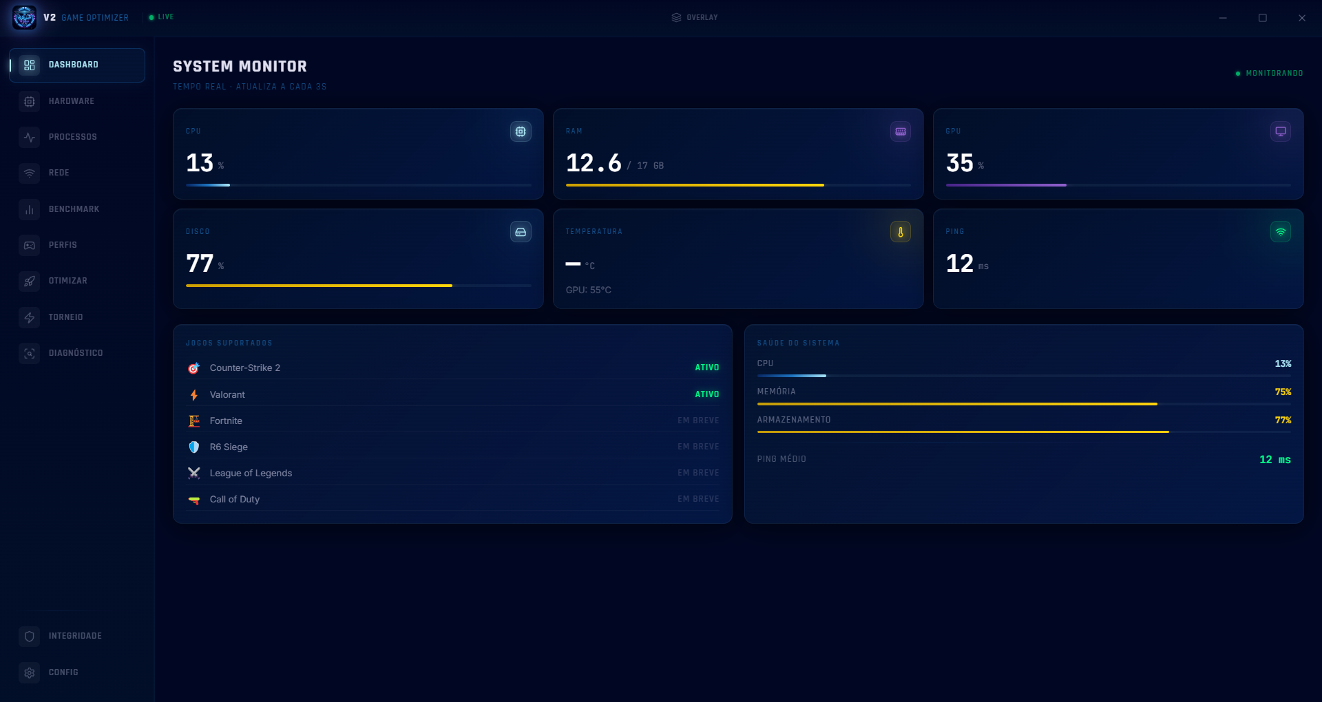V2 Game Optimizer — Dashboard