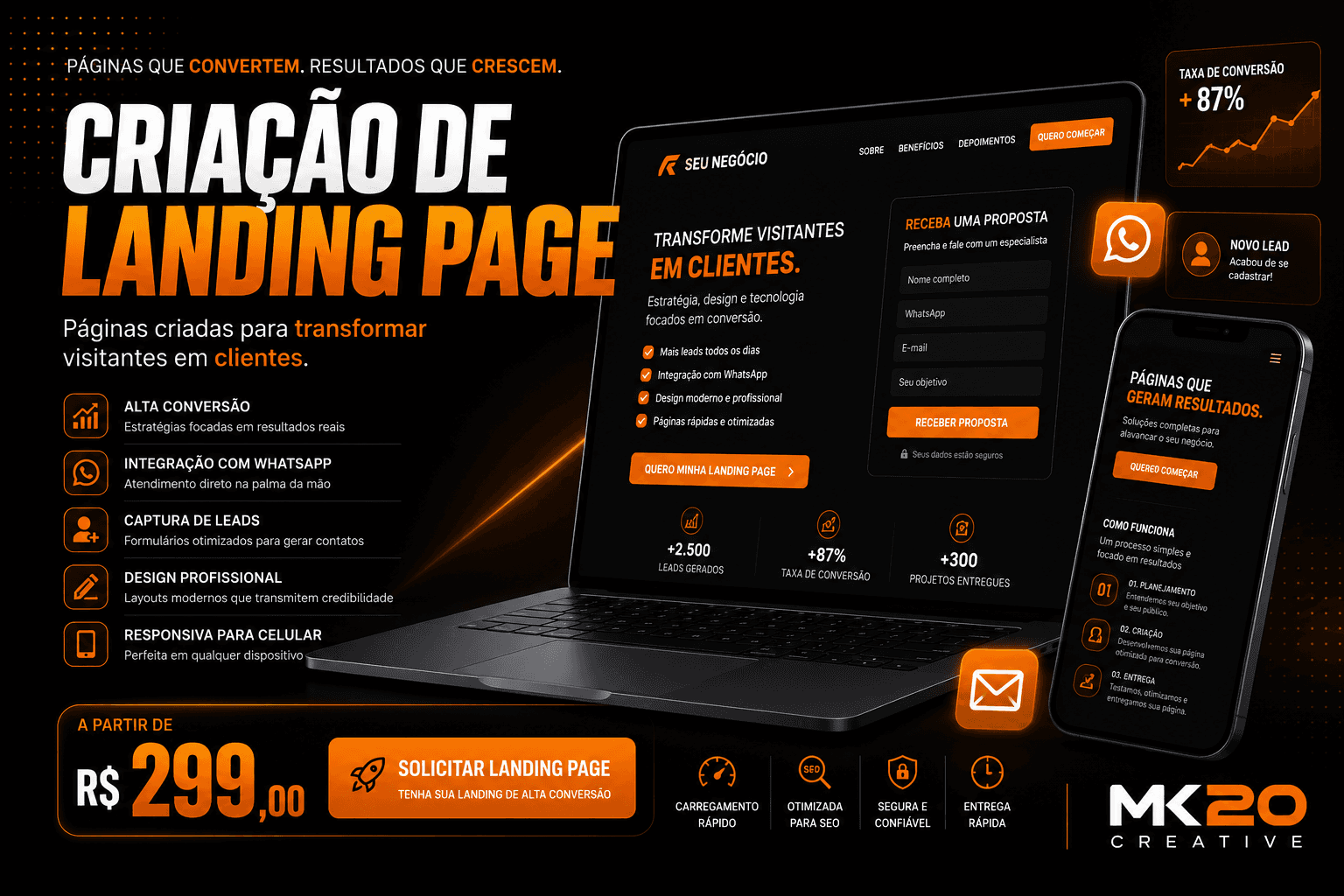 Criação de Landing Page banner