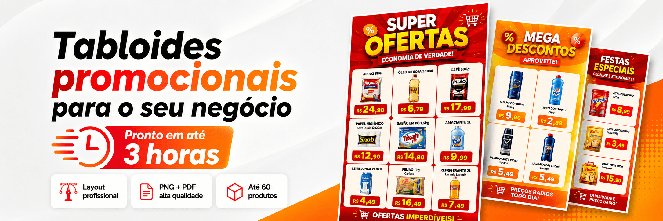 Criação de Tabloides — tabloide promocional pronto em até 3 horas