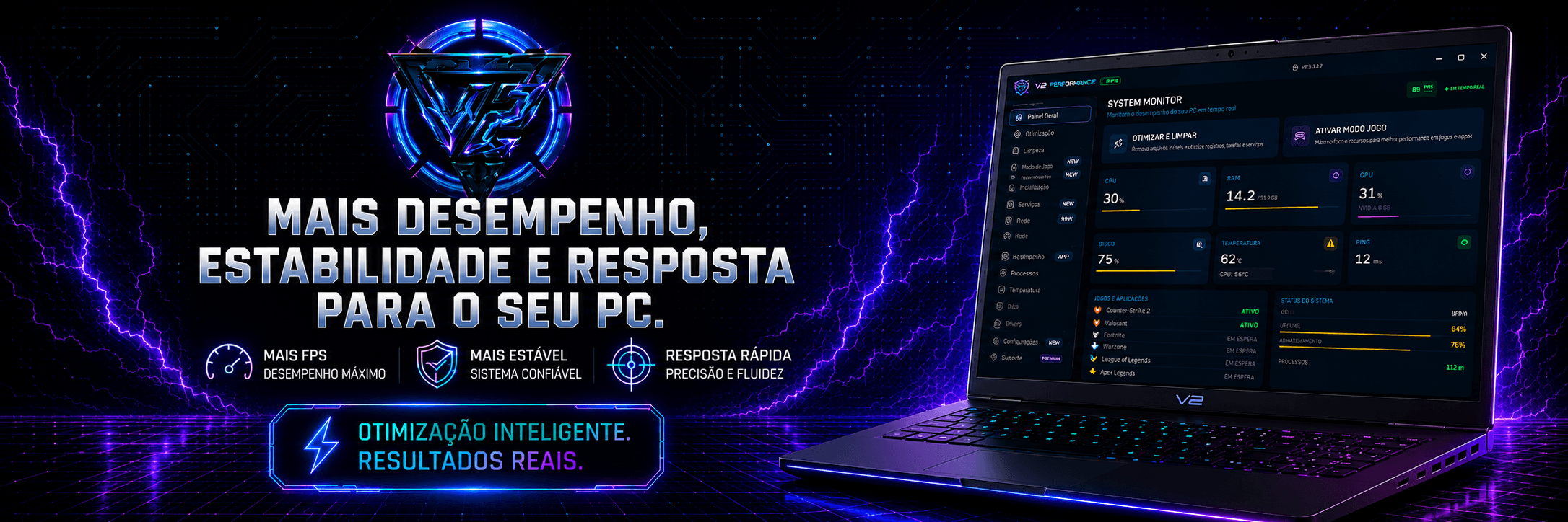 V2 Performance — Otimize, proteja e acelere seu PC